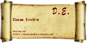 Daum Endre névjegykártya